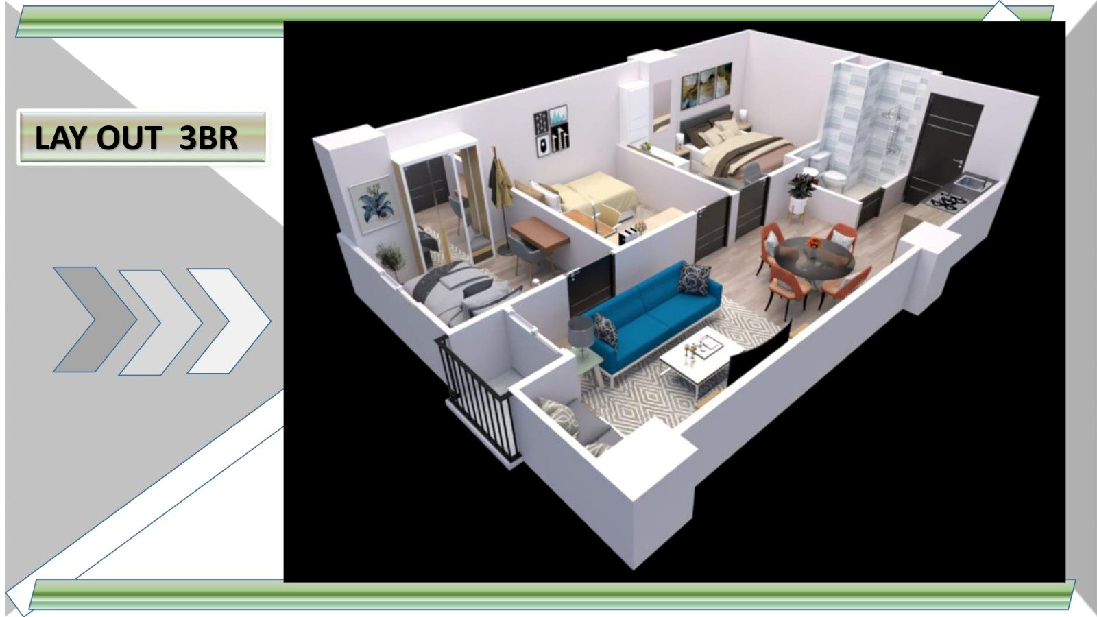 Tower B - Lantai 16 - 3BR 4